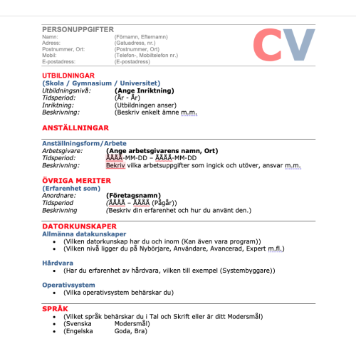 Red/Blue CV